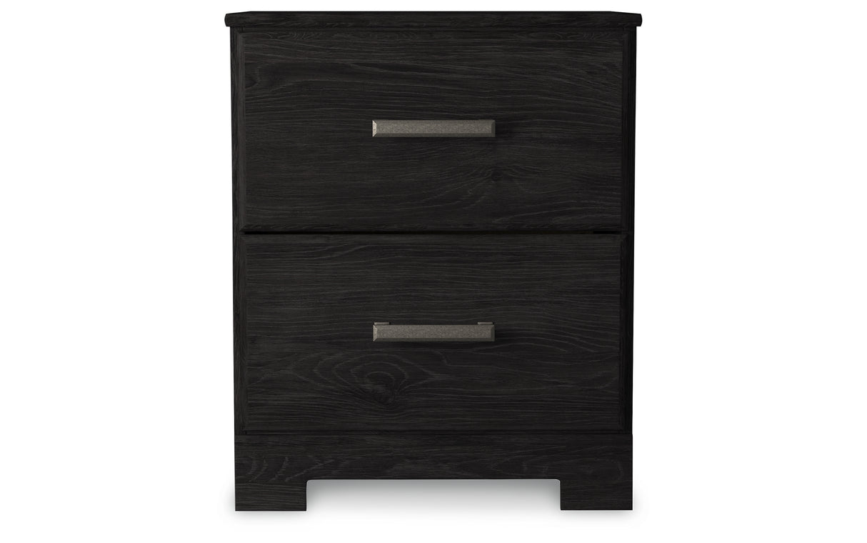 Belachime Queen Panel Bed with 2 Nightstands in Charcoal from Ashley Furniture - Luna Furniture