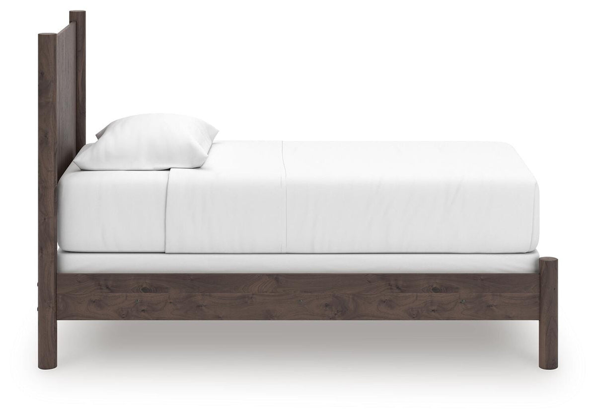 Pamytta Brown Twin Panel Bed with Mirrored Dresser, Chest and Nightstand from Ashley - Luna Furniture