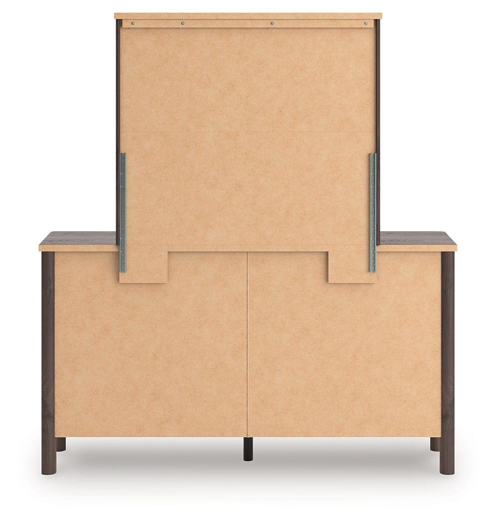 Pamytta Twin Upholstered Panel Bed, Dresser and Mirror from Ashley - Luna Furniture