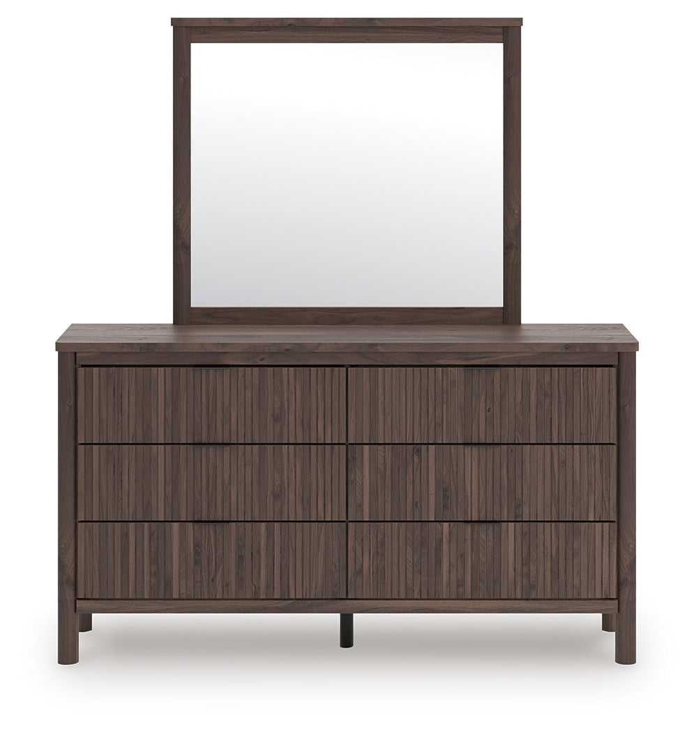 Pamytta Twin Upholstered Panel Bed, Dresser and Mirror from Ashley - Luna Furniture
