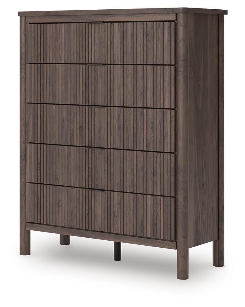 Pamytta Brown Twin Panel Bed with Mirrored Dresser and Chest from Ashley - Luna Furniture