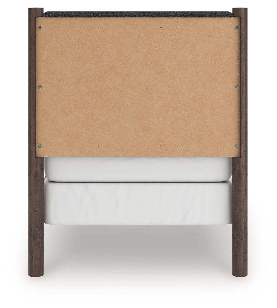Pamytta Twin Upholstered Panel Bed, Dresser and Mirror from Ashley - Luna Furniture