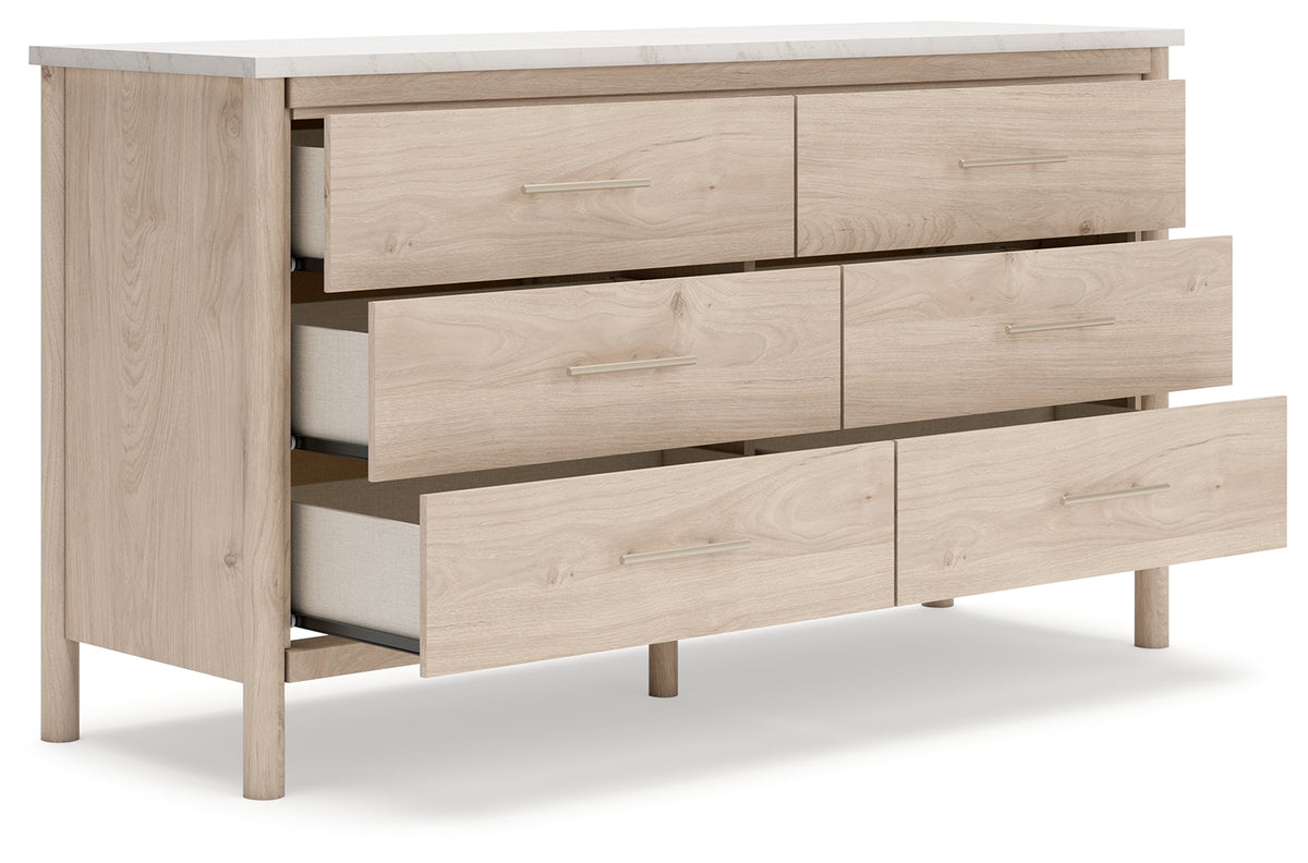 Cadmori Two-tone King Upholstered Panel Bed, Dresser and Nightstand from Ashley Furniture - Luna Furniture