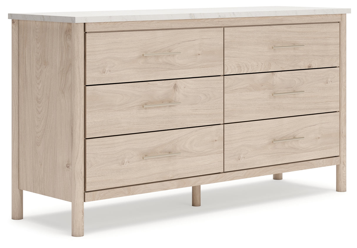 Cadmori Two-tone King Upholstered Panel Bed, Dresser and Nightstand from Ashley Furniture - Luna Furniture
