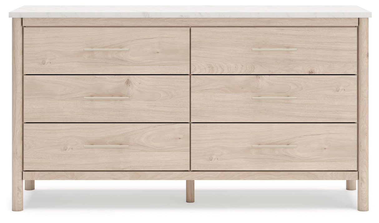 Cadmori Two-tone King Upholstered Panel Bed, Dresser and Nightstand from Ashley Furniture - Luna Furniture