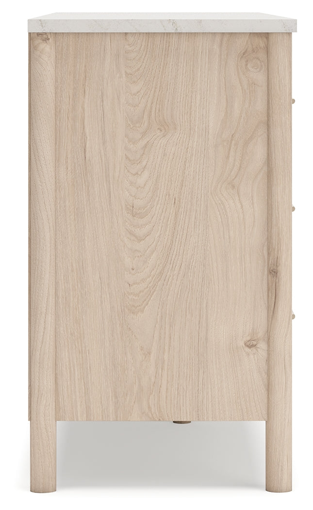 Cadmori Two-tone King Upholstered Panel Bed, Dresser and Nightstand from Ashley Furniture - Luna Furniture