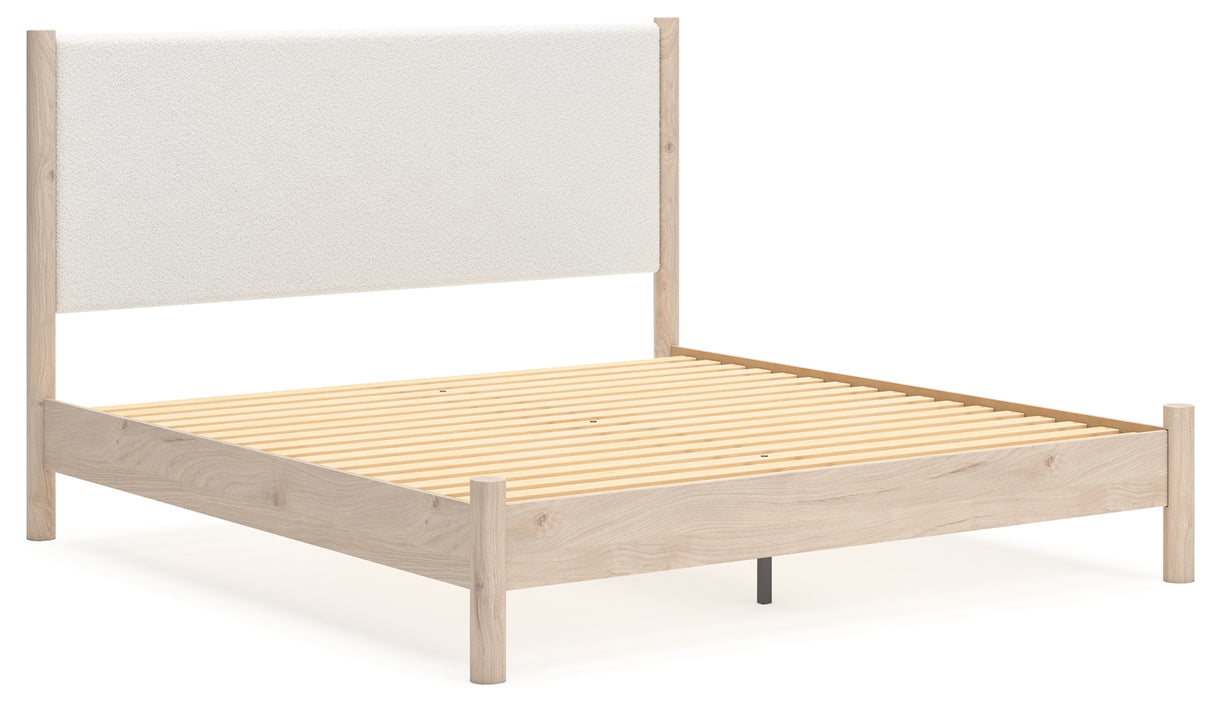 Cadmori Two-tone King Upholstered Panel Bed, Dresser and Nightstand from Ashley Furniture - Luna Furniture