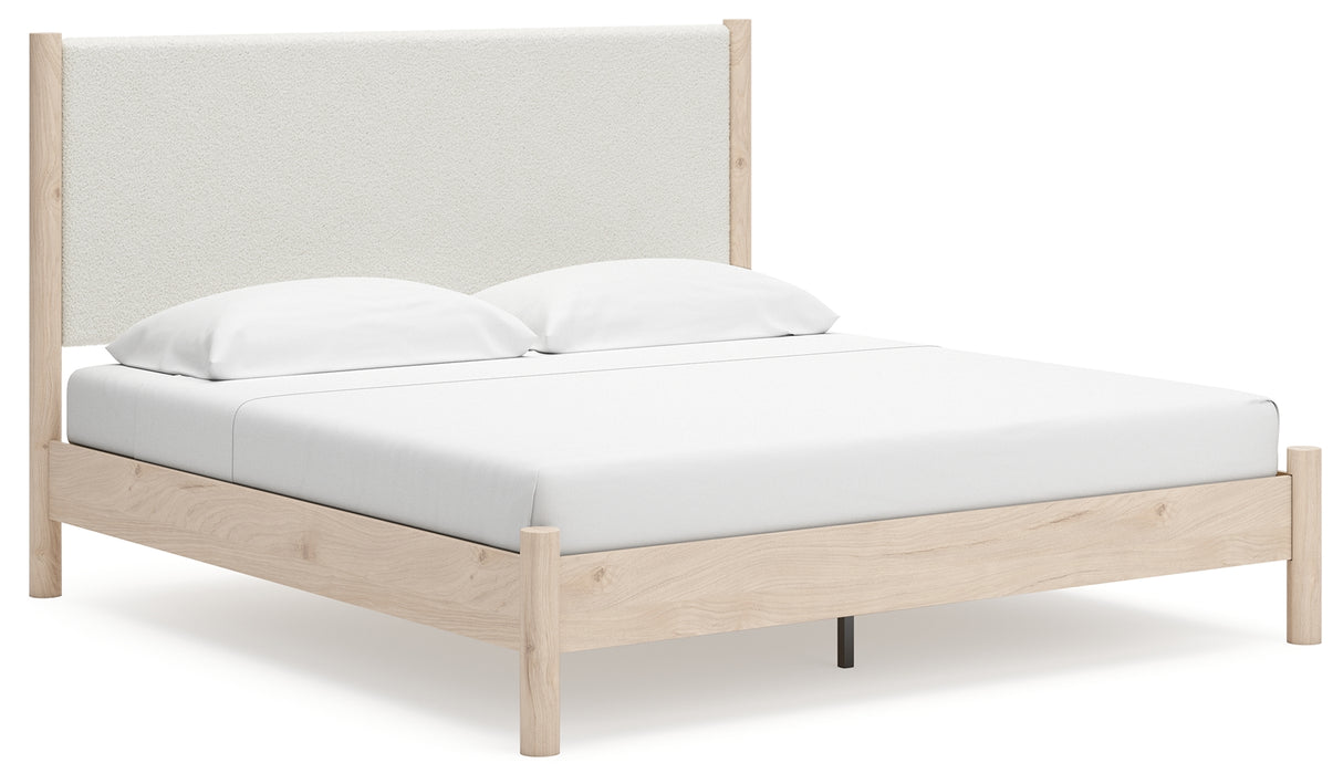 Cadmori Two-tone King Upholstered Panel Bed, Dresser and Nightstand from Ashley Furniture - Luna Furniture