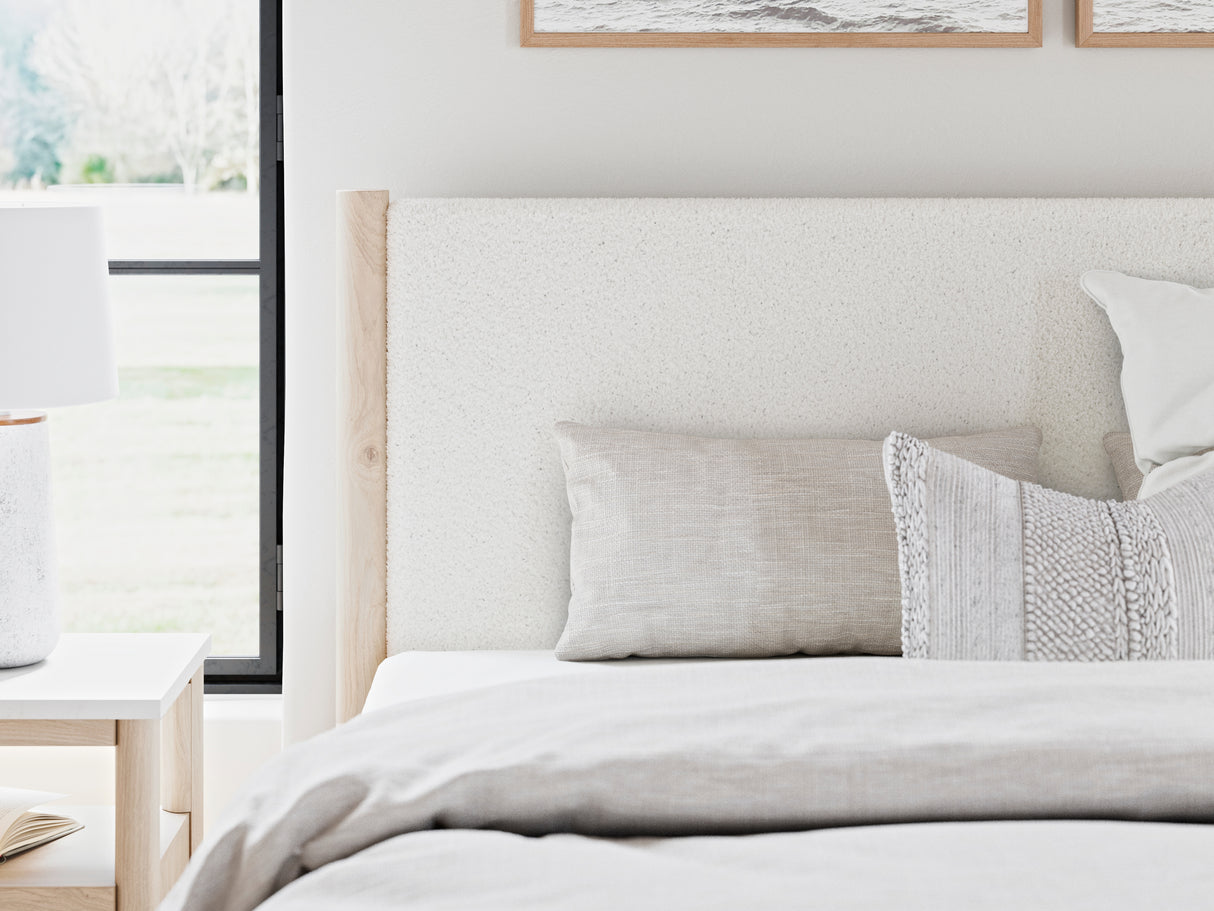 Cadmori Two-tone King Upholstered Panel Bed, Dresser and Nightstand from Ashley Furniture - Luna Furniture