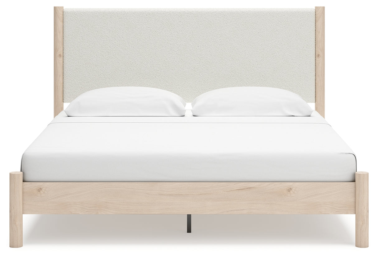 Cadmori Two-tone King Upholstered Panel Bed, Dresser and Nightstand from Ashley Furniture - Luna Furniture