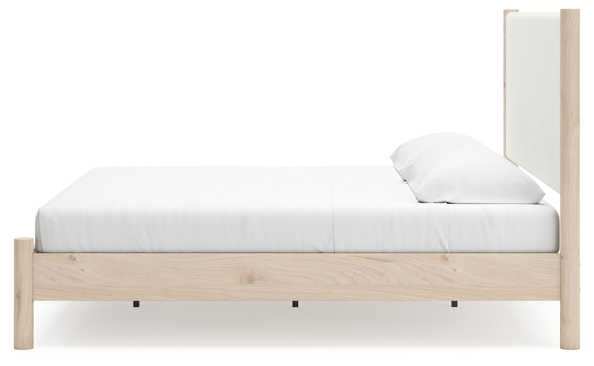 Cadmori Two-tone King Upholstered Panel Bed, Dresser, Mirror and Nightstand from Ashley - Luna Furniture