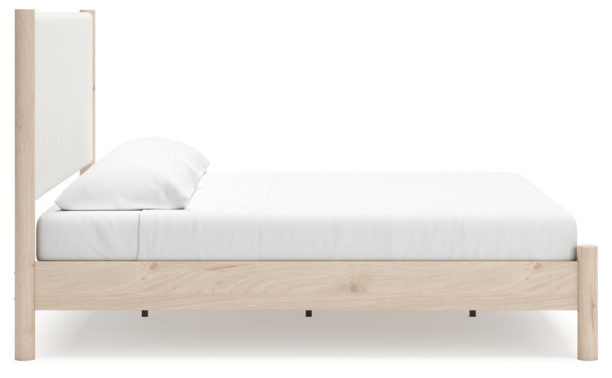 Cadmori Two-tone King Upholstered Panel Bed, Dresser and Nightstand from Ashley Furniture - Luna Furniture