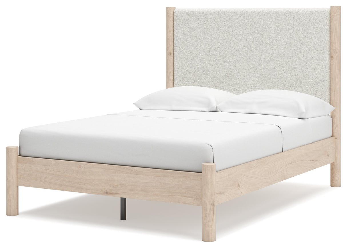 Cadmori Full Upholstered Panel Bed, Dresser and Mirror from Ashley - Luna Furniture