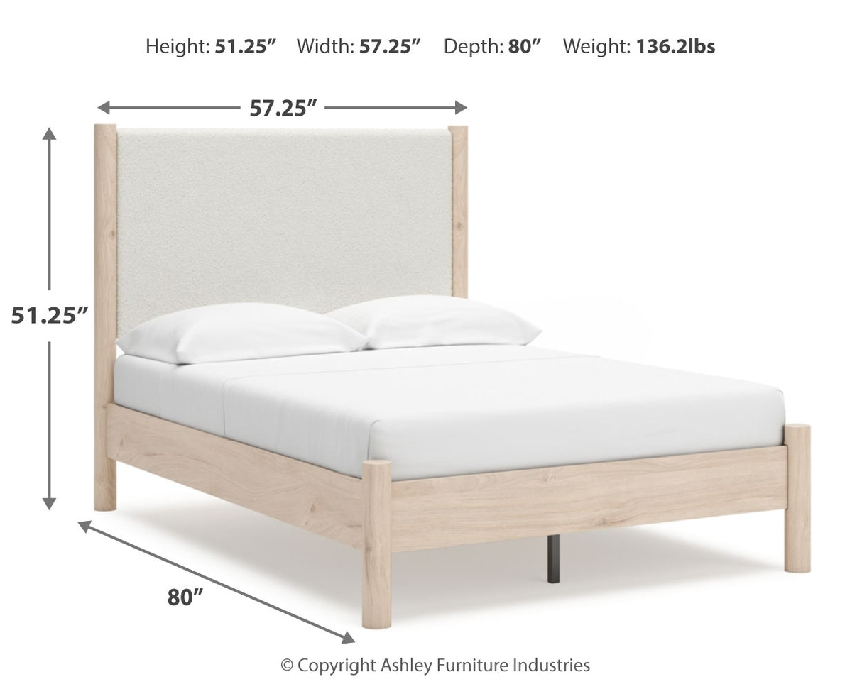 Cadmori Full Upholstered Panel Bed, Dresser and Mirror from Ashley - Luna Furniture