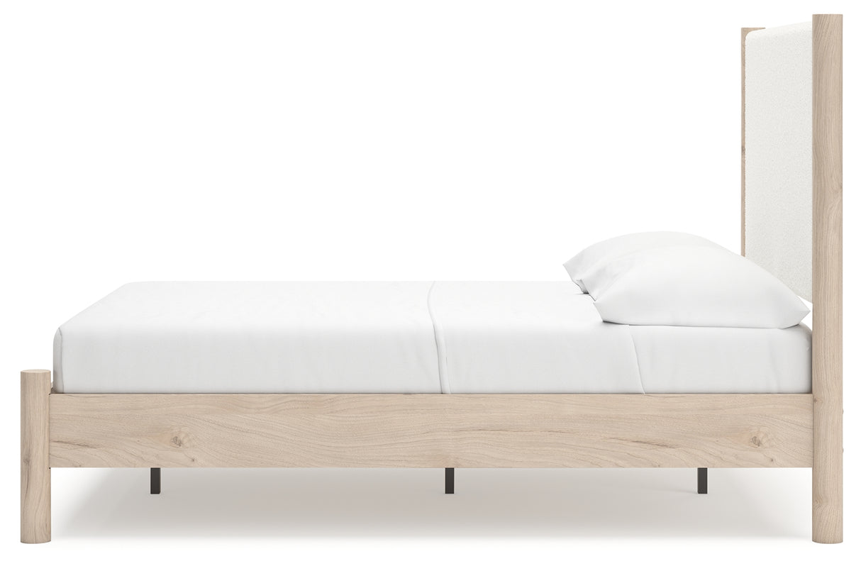 Cadmori Full Upholstered Panel Bed, Dresser and Mirror from Ashley - Luna Furniture