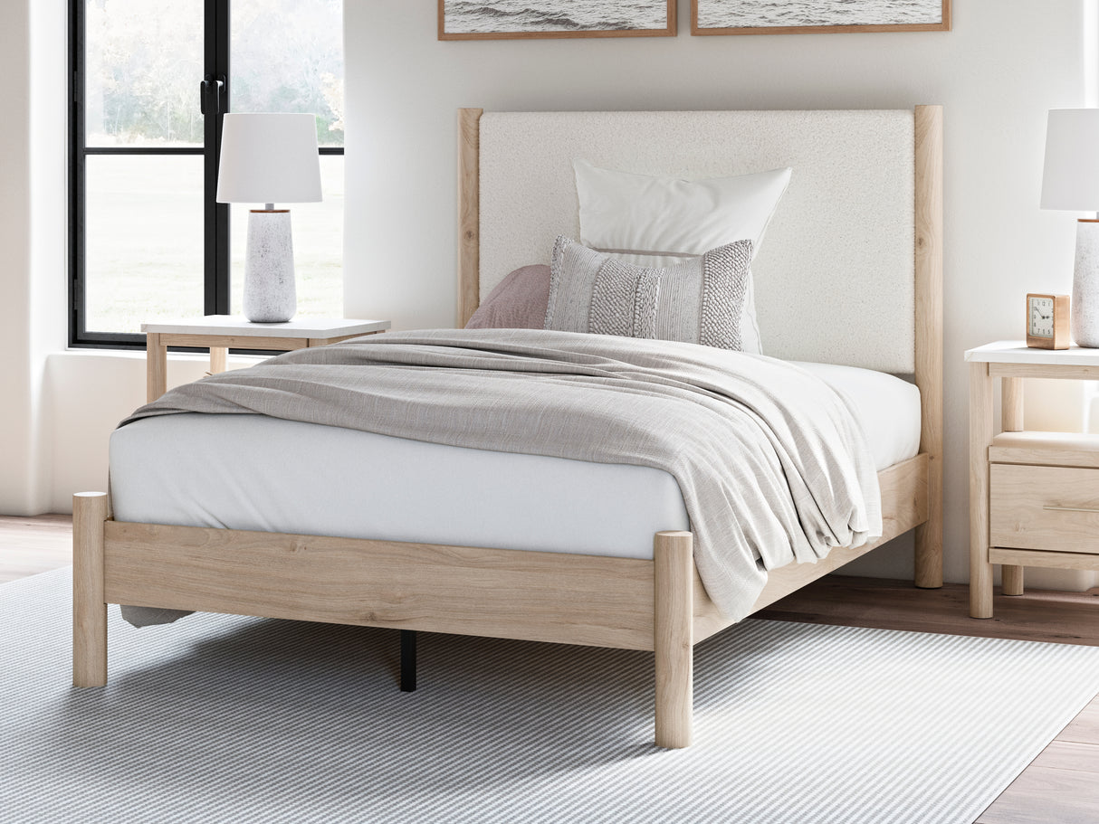 Cadmori Full Upholstered Panel Bed, Dresser and Mirror from Ashley - Luna Furniture