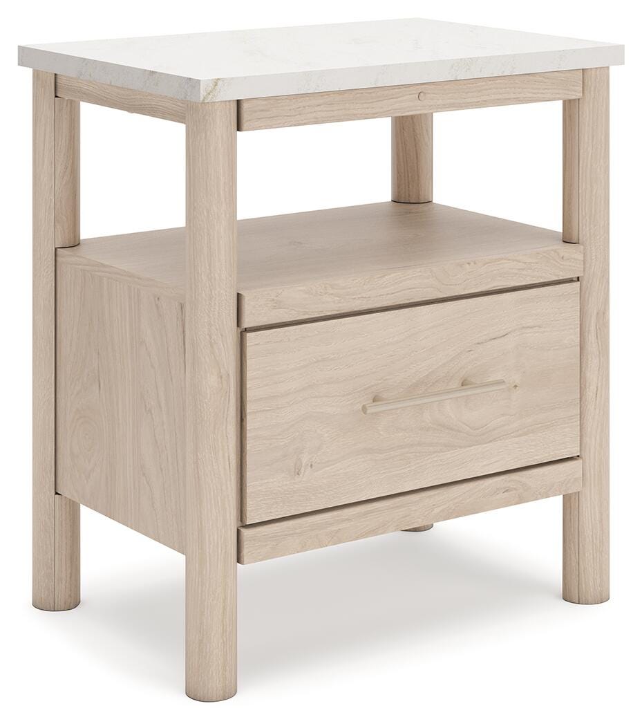 Cadmori Two-tone King Upholstered Panel Bed, Dresser and Nightstand from Ashley Furniture - Luna Furniture