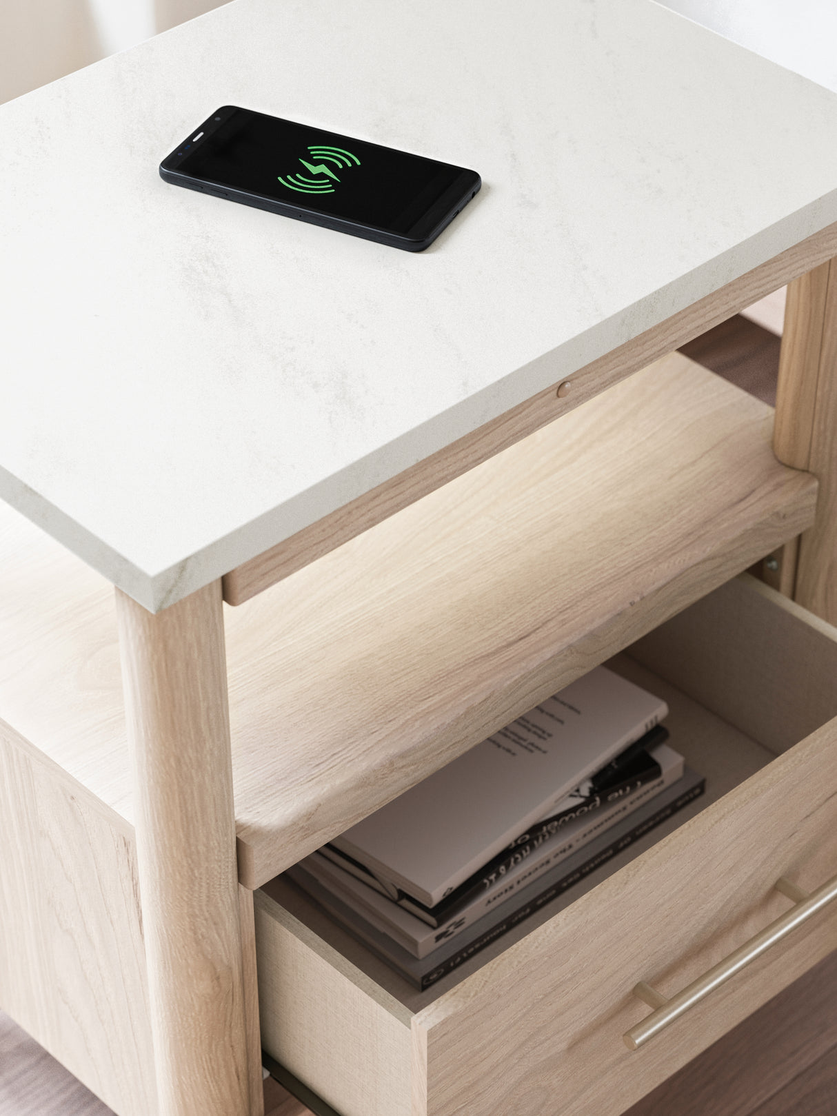 Cadmori Two-tone King Upholstered Panel Bed, Dresser and Nightstand from Ashley Furniture - Luna Furniture