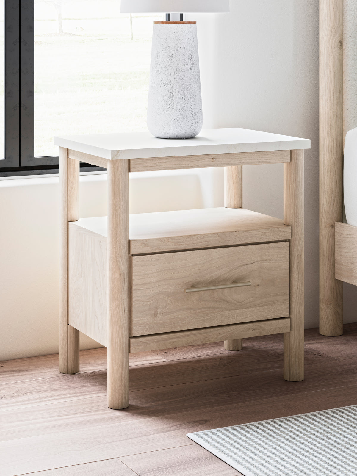 Cadmori Two-tone King Upholstered Panel Bed, Dresser and Nightstand from Ashley Furniture - Luna Furniture