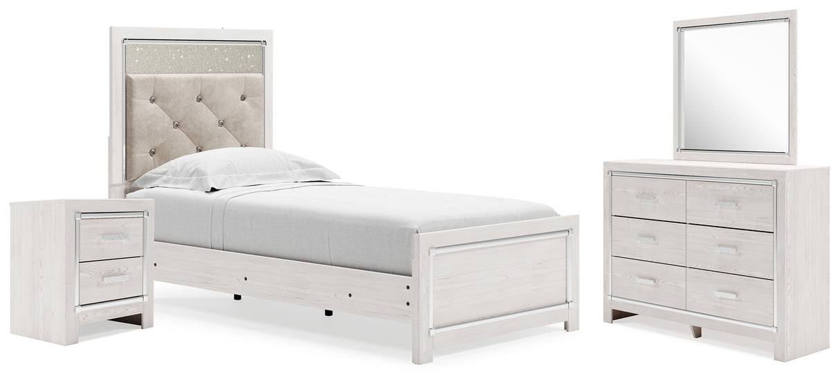 Altyra White Twin Panel Bed, Dresser, Mirror and Nightstand from Ashley - Luna Furniture