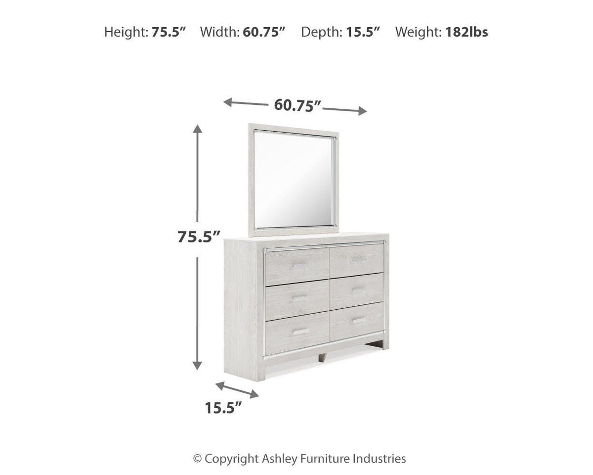 Altyra White King Upholstered Storage Bed, Dresser, Mirror, Chest, and Nightstand from Ashley Furniture - Luna Furniture