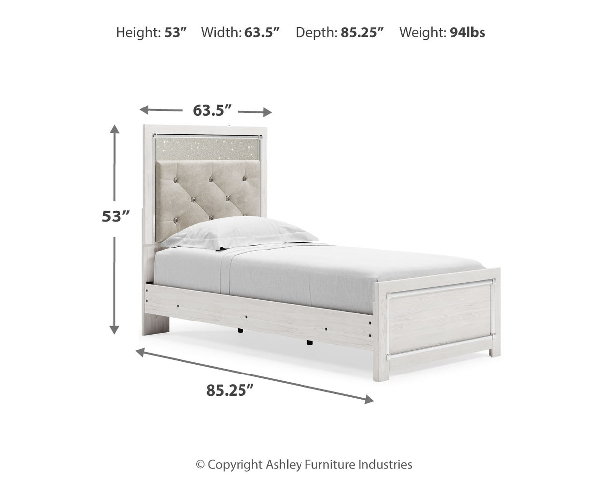 Altyra White Twin Panel Bed, Dresser and Mirror from Ashley - Luna Furniture