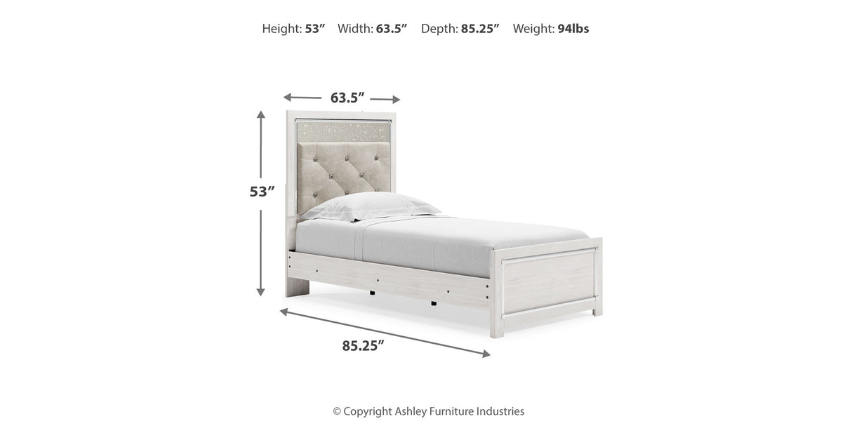 Altyra Twin Upholstered Panel Bed and 2 Nightstands from Ashley - Luna Furniture
