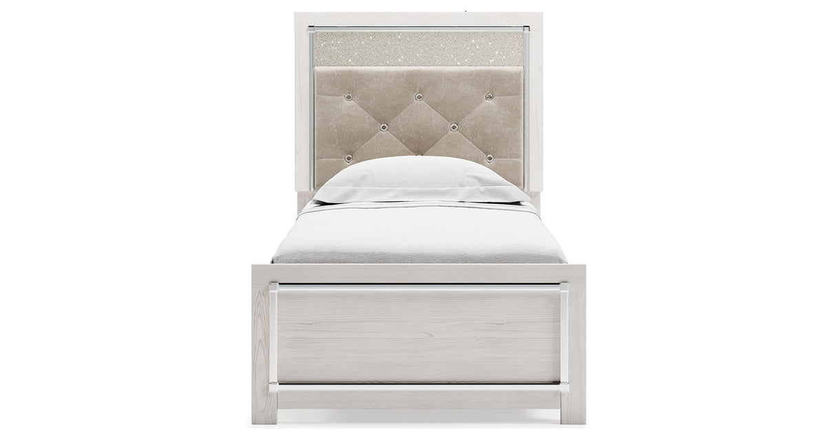 Altyra Twin Upholstered Panel Bed and 2 Nightstands from Ashley - Luna Furniture