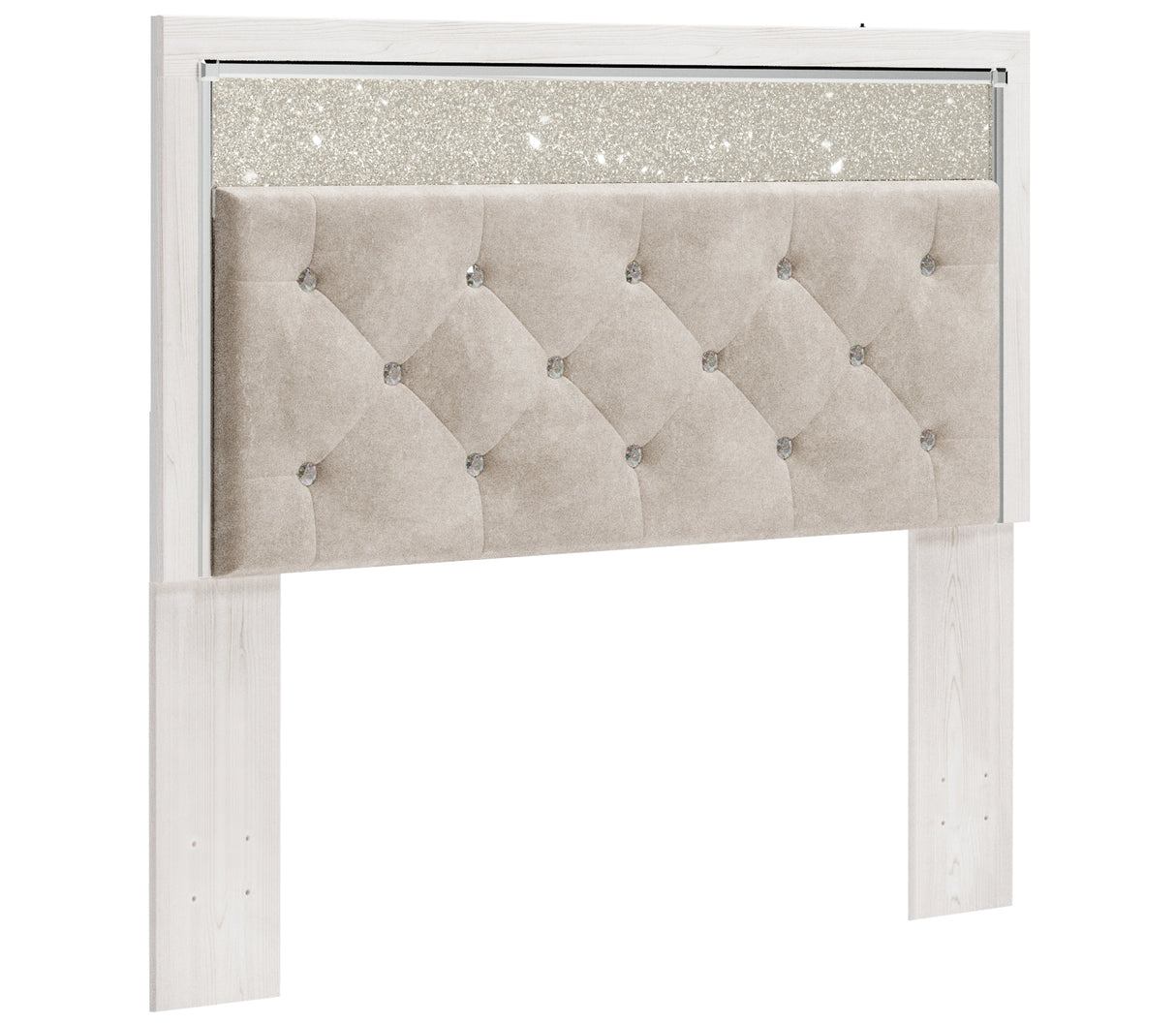 Altyra Queen Panel Headboard Bed with Mirrored Dresser in White from Ashley - Luna Furniture