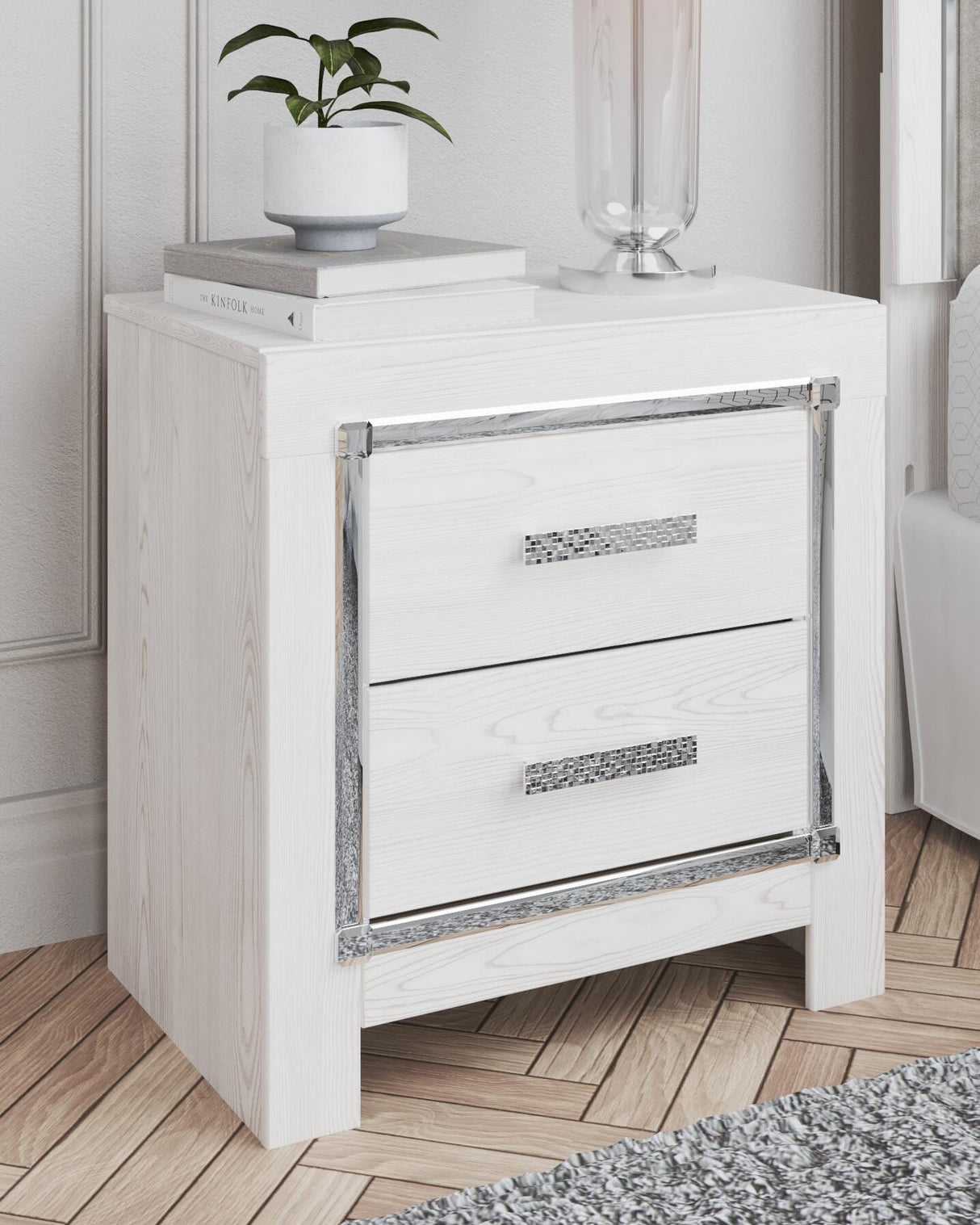 Altyra White Queen Storage Bed, Dresser, Mirror, Chest and Nightstand from Ashley - Luna Furniture