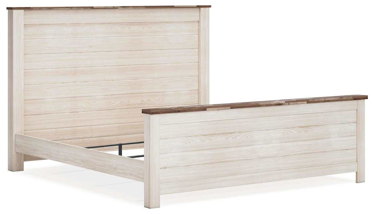 Willowton Whitewash California King Panel Bed from Ashley - Luna Furniture