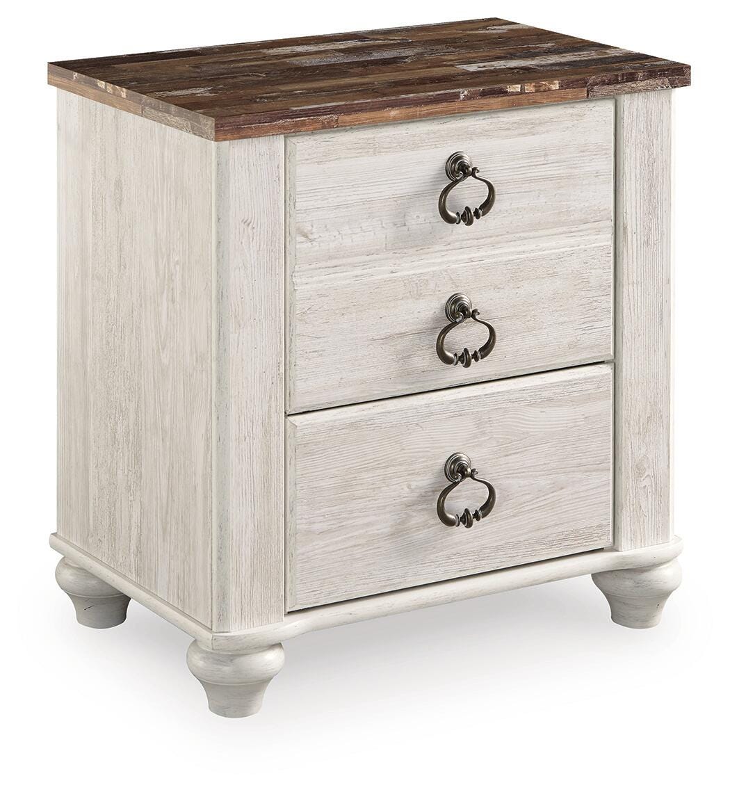 Willowton King Sleigh Bed and 2 Nightstands from Ashley - Luna Furniture