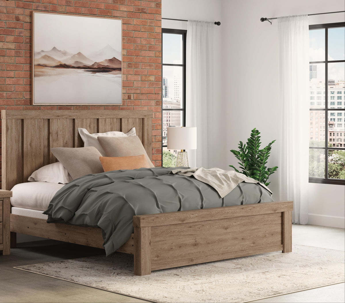 Oliandon Light Brown King Panel Bed, Dresser and Chest from Ashley - Luna Furniture
