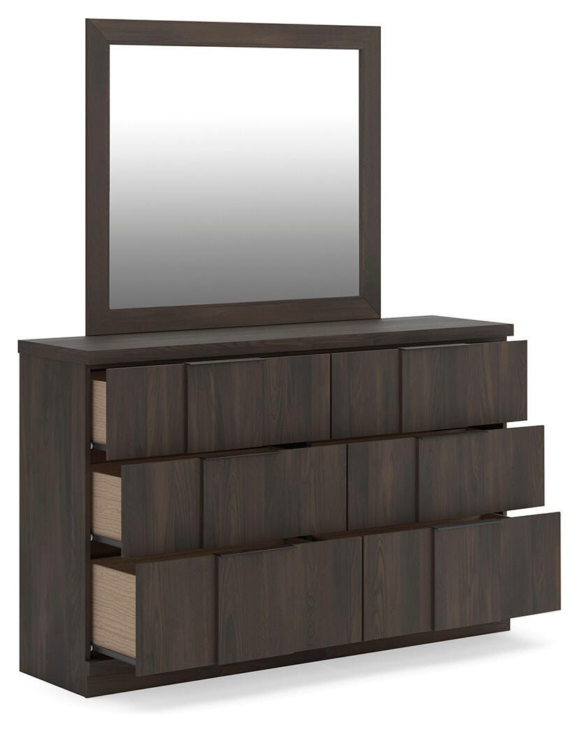 Shaehartin Dark Brown Dresser and Mirror from Ashley - Luna Furniture