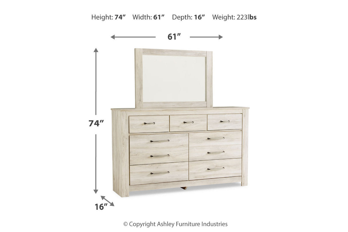 Bellaby Whitewash Dresser and Mirror from Ashley - Luna Furniture