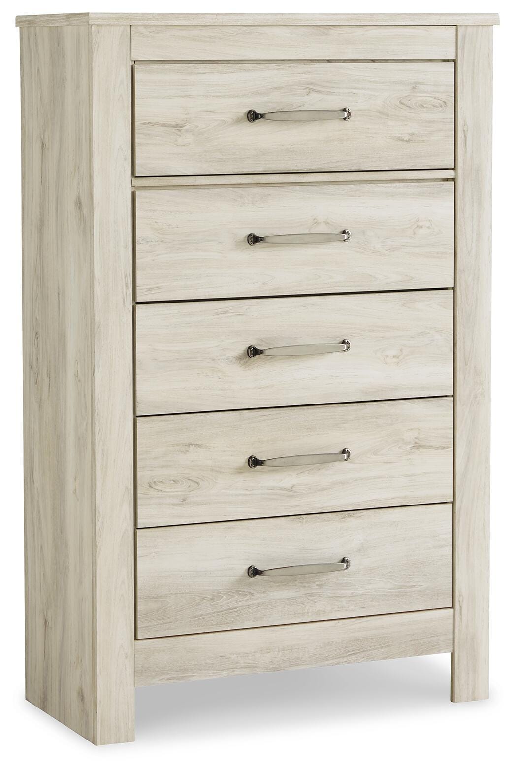 Bellaby Chipped White Queen Panel Headboard, Dresser, Mirror, Chest and 2 Nightstands from Ashley - Luna Furniture