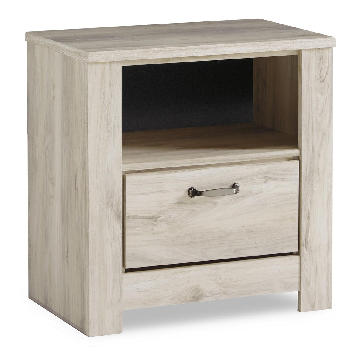Bellaby Whitewash Queen Crossbuck Panel Bed, Dresser, Mirror and 2 Nightstands from Ashley - Luna Furniture