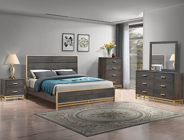 Trevor Brown/Gold Dresser from Crown Mark - Luna Furniture