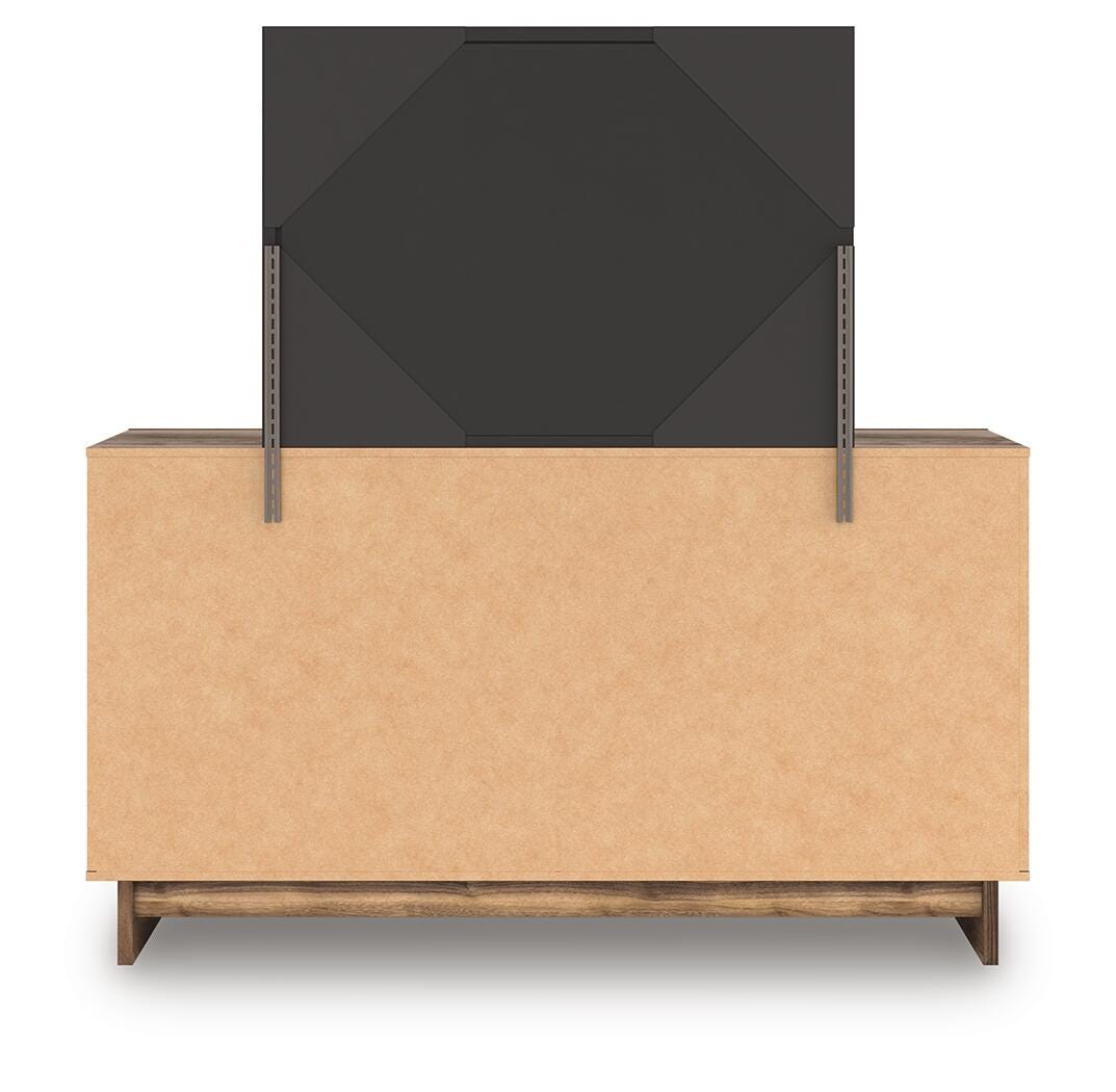 Chirason Brown Queen Bed with Mirrored Dresser from Ashley Furniture - Luna Furniture