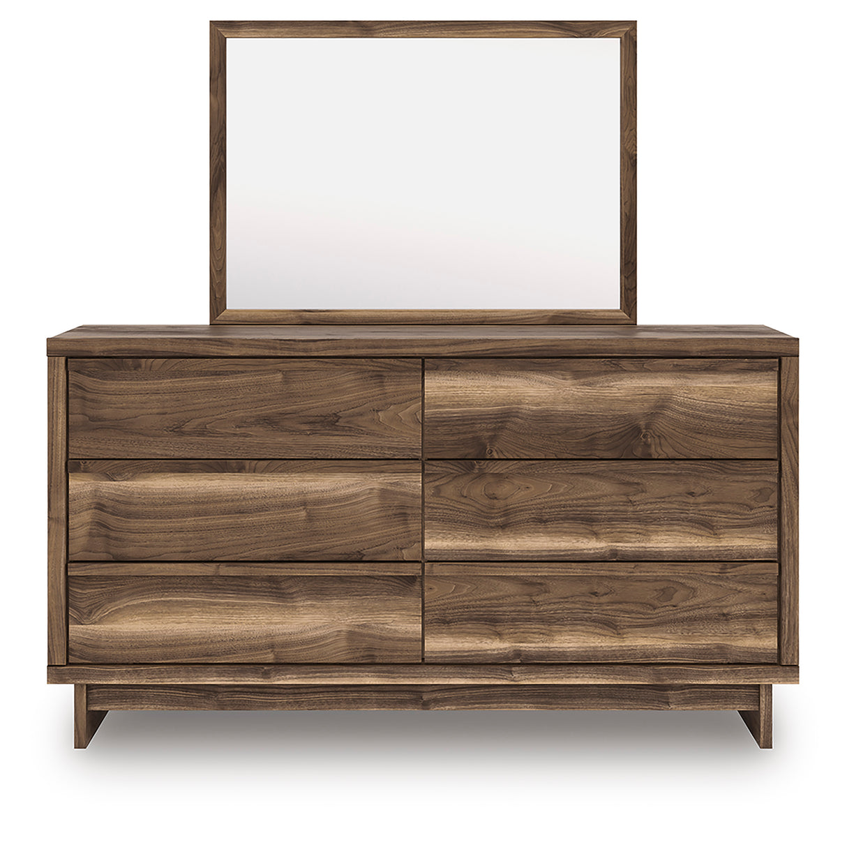 Chirason Sage Green California King Upholstered Bed with Mirrored Dresser, Nightstand and Wide Chest from Ashley Furniture - Luna Furniture