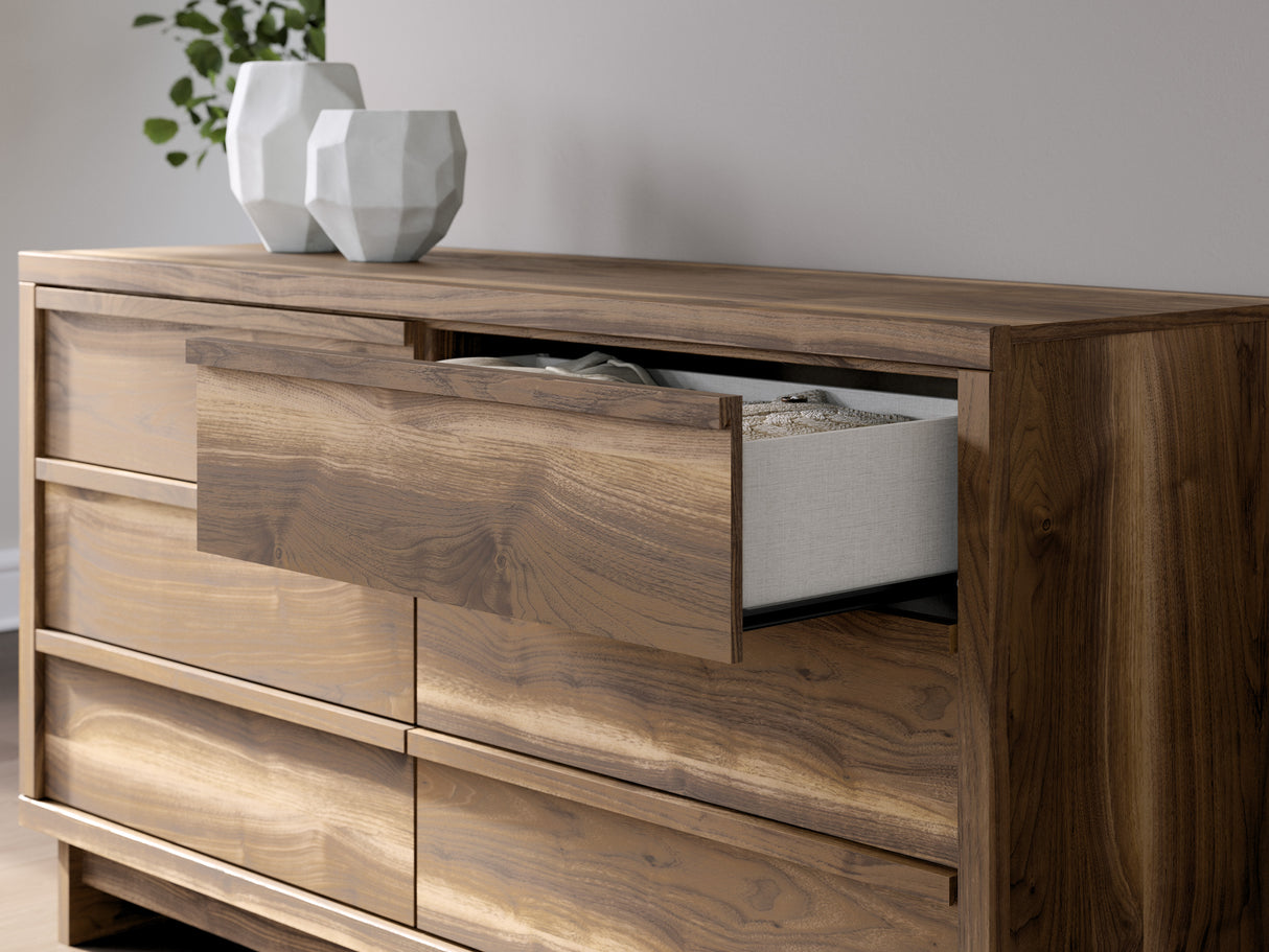 Chirason Sage Green California King Upholstered Bed with Mirrored Dresser, Nightstand and Wide Chest from Ashley Furniture - Luna Furniture