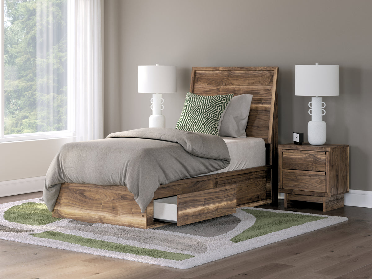Chirason Twin Panel Bed with Storage, Dresser and Mirror from Ashley Furniture - Luna Furniture