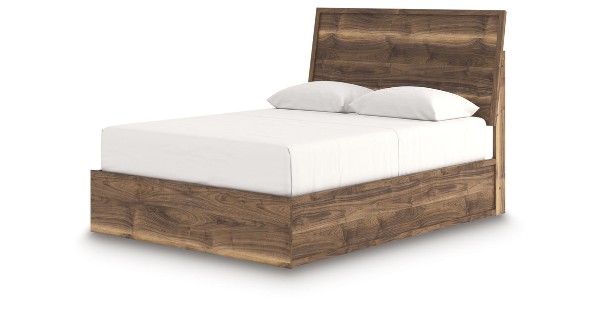 Chirason Brown Queen Bed with Mirrored Dresser from Ashley Furniture - Luna Furniture