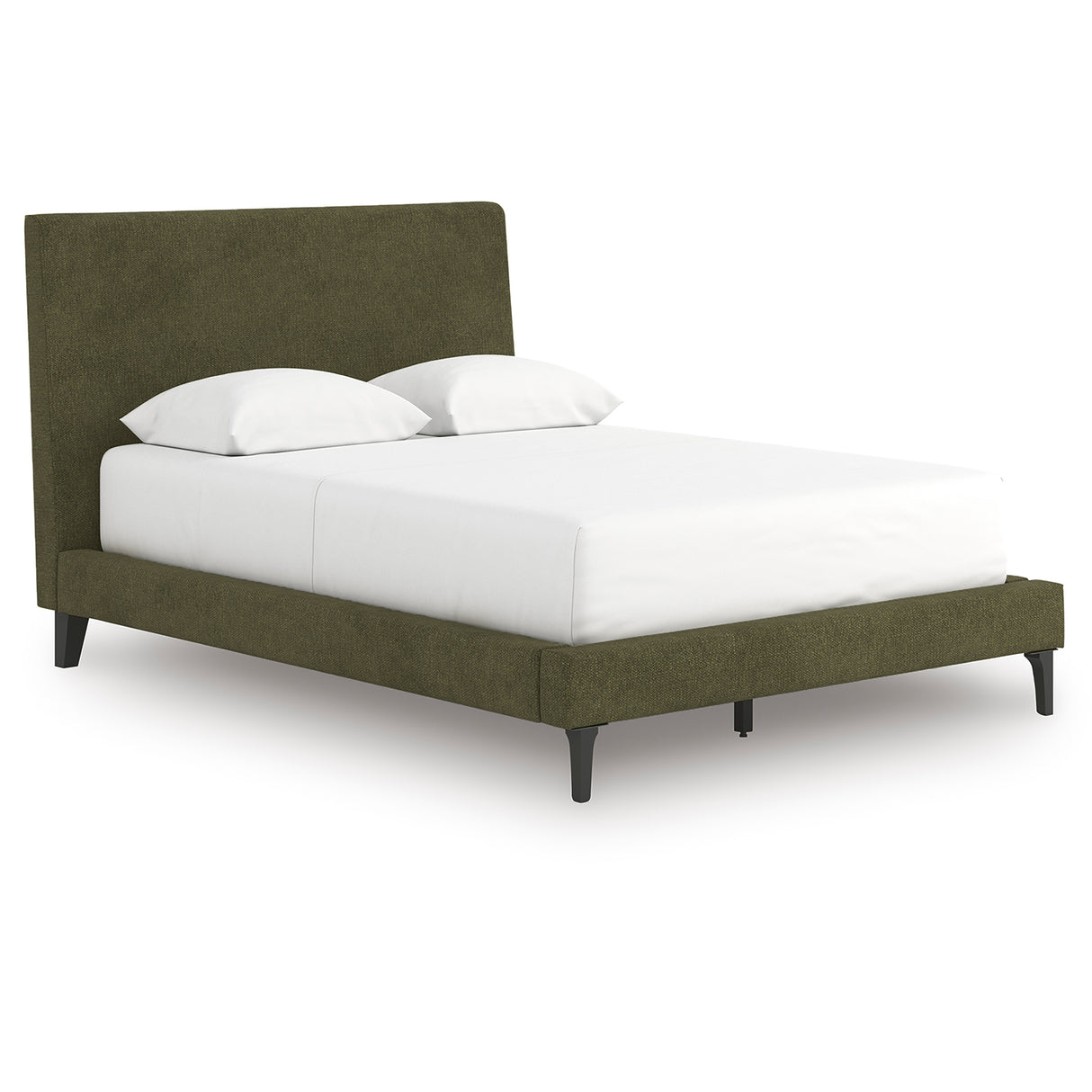 Chirason Sage Green Full Upholstered Bed with Mirrored Dresser, Nightstand and Wide Chest from Ashley Furniture - Luna Furniture