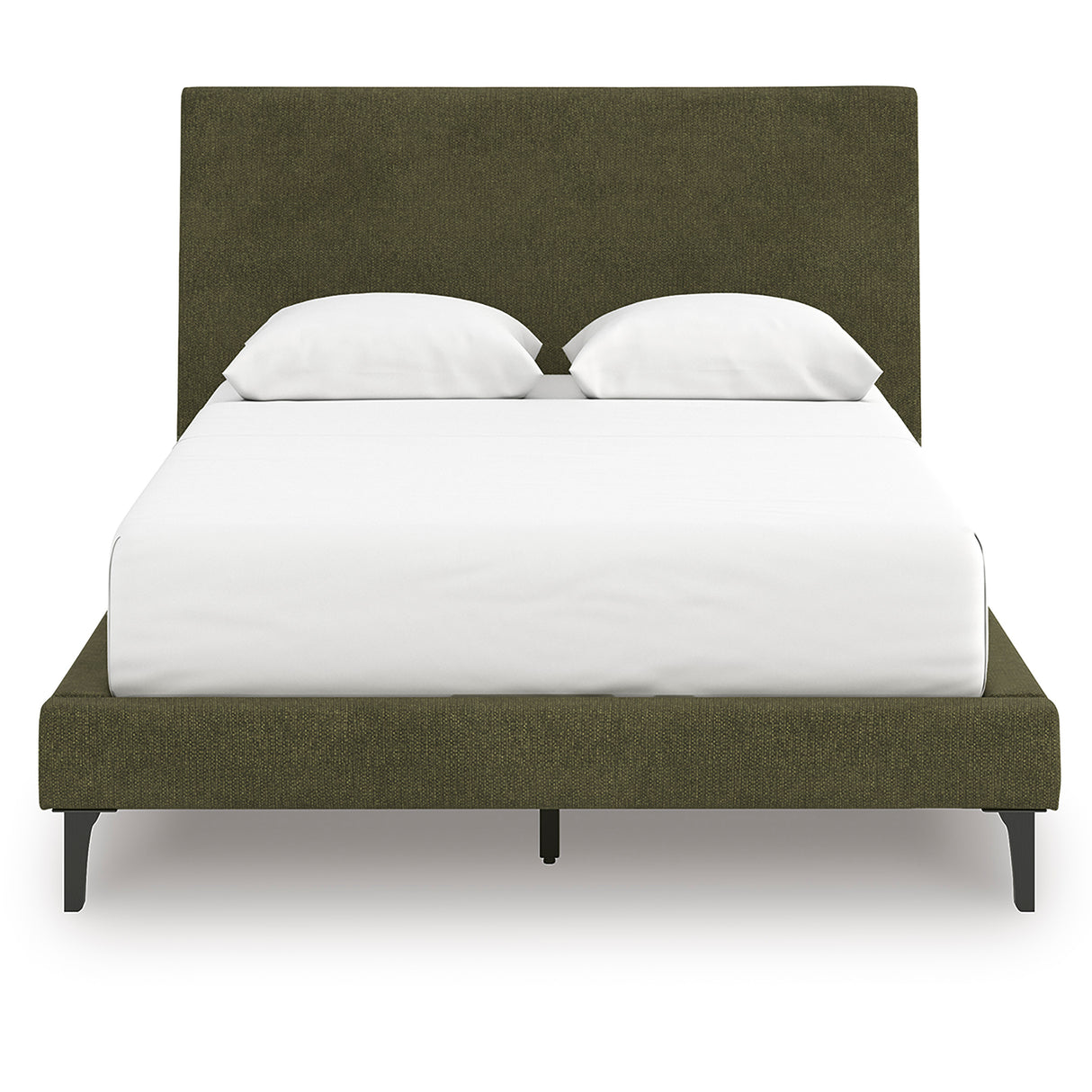 Chirason Sage Green Full Upholstered Bed with Mirrored Dresser, Nightstand and Wide Chest from Ashley Furniture - Luna Furniture