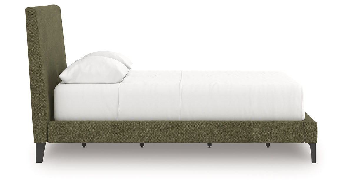 Chirason Sage Green Full Upholstered Bed with Roll Slats from Ashley Furniture - Luna Furniture
