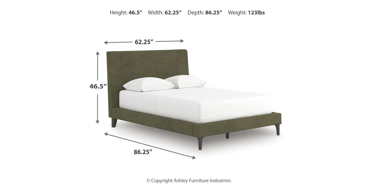 Chirason Sage Green Full Upholstered Bed with Roll Slats from Ashley Furniture - Luna Furniture