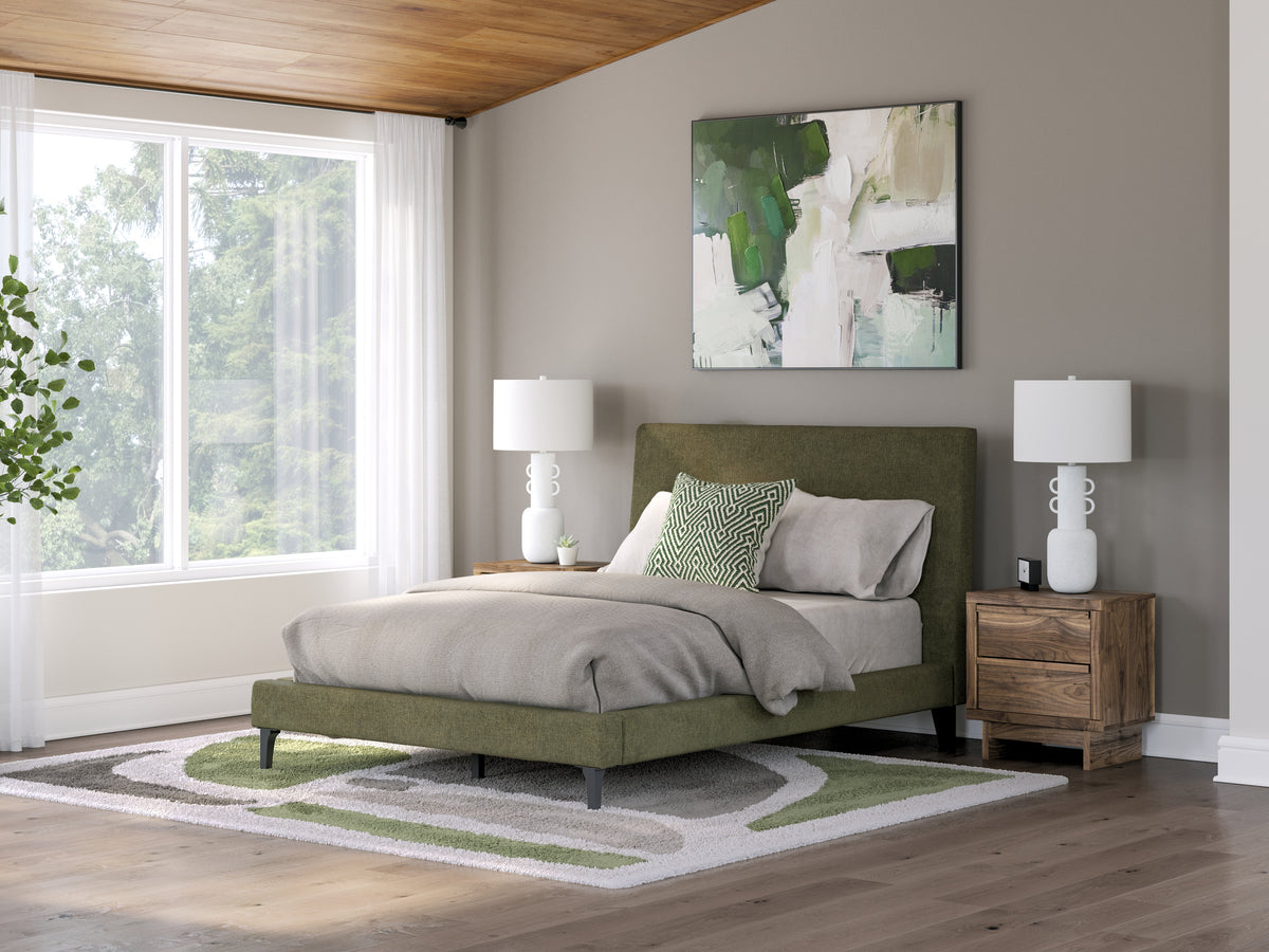 Chirason Sage Green Full Upholstered Bed with Roll Slats from Ashley Furniture - Luna Furniture