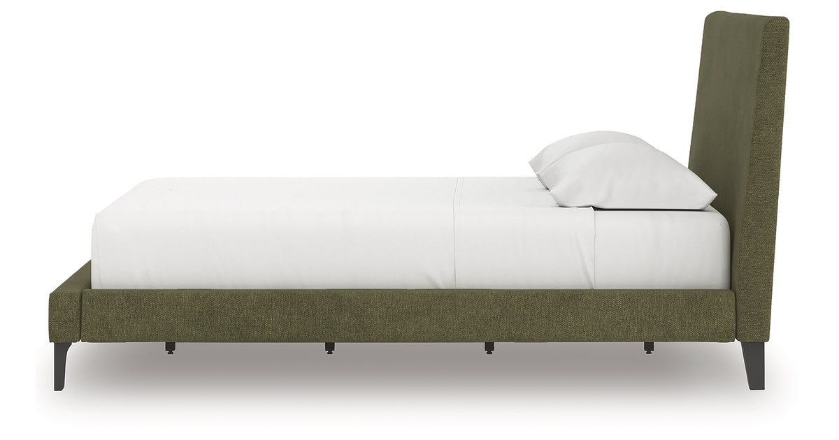 Chirason Sage Green Queen Upholstered Bed with Roll Slats from Ashley Furniture - Luna Furniture