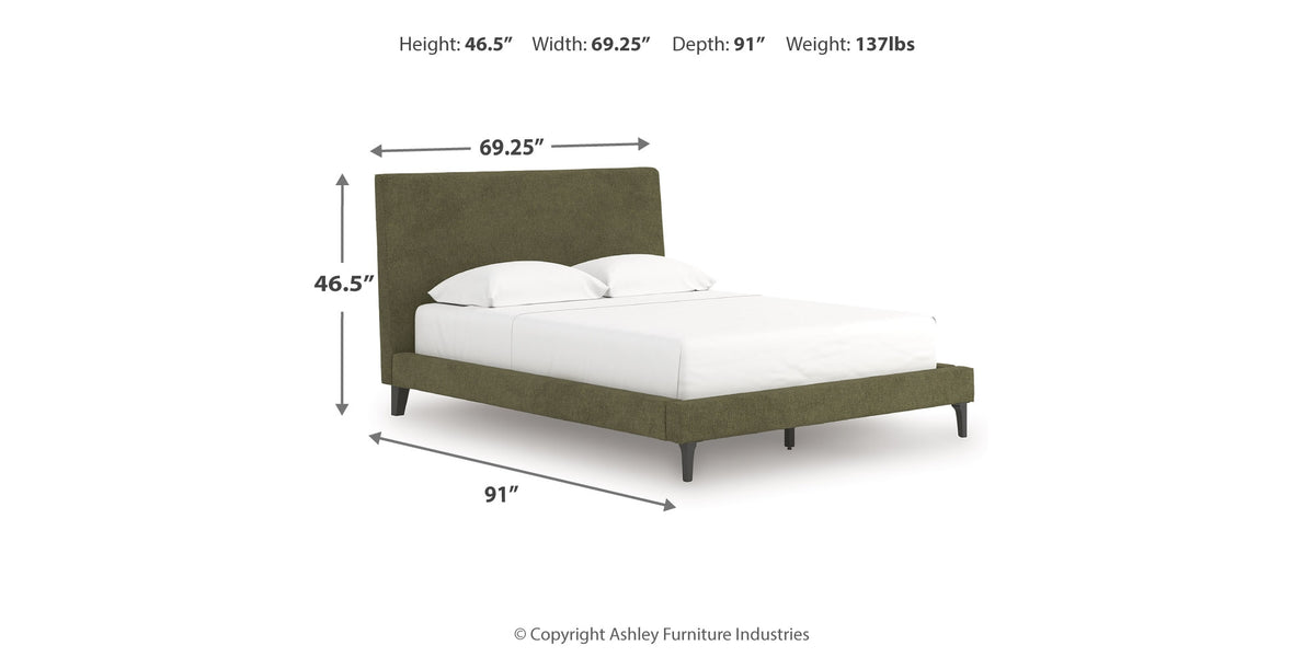Chirason Sage Green Queen Upholstered Bed with Roll Slats from Ashley Furniture - Luna Furniture